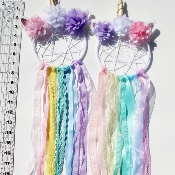 Unicorn Pastel Rainbow Dream Catcher, bow holder - Picture 4 of 4